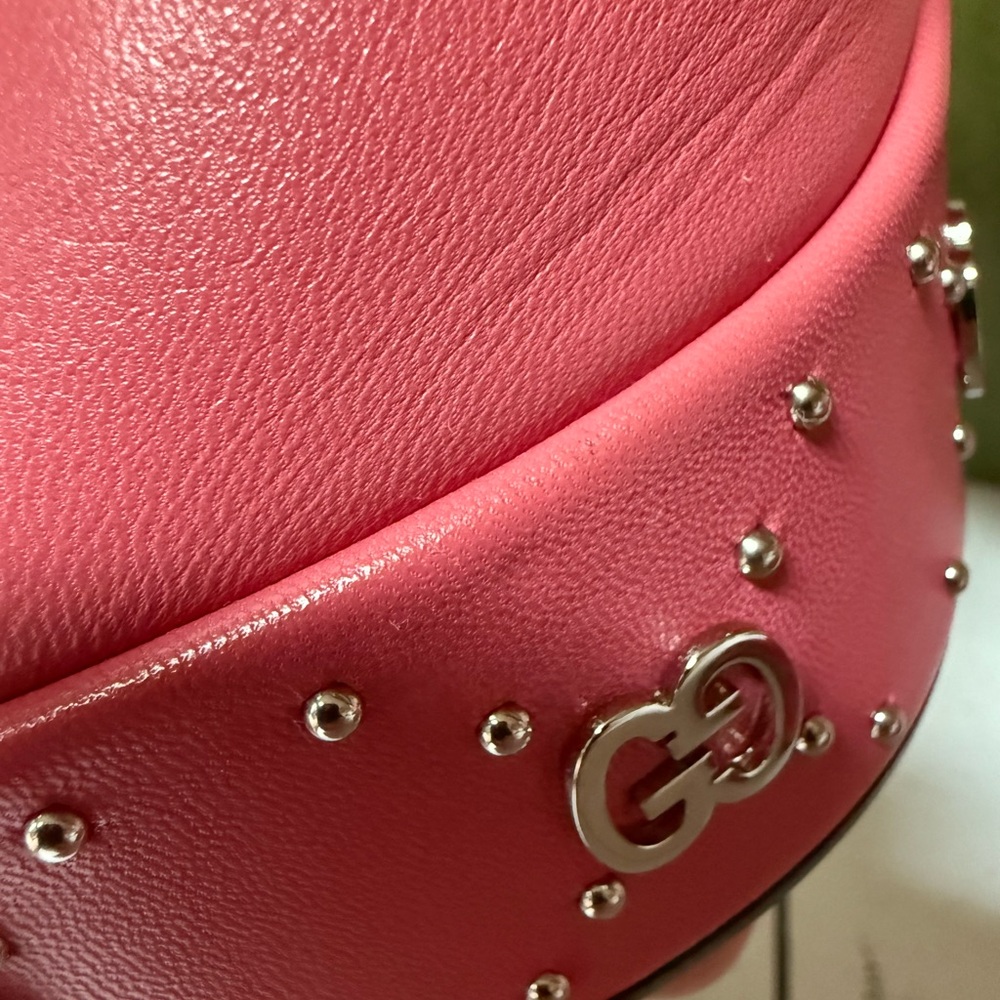 Gucci Malaga Kid Janaya Platform Leather Sandals Rhodamine Pink Sz 39.5 / 9.5 - Picture 8 of 16